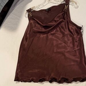 Chic Satin Women's Camisole in Rich Brown